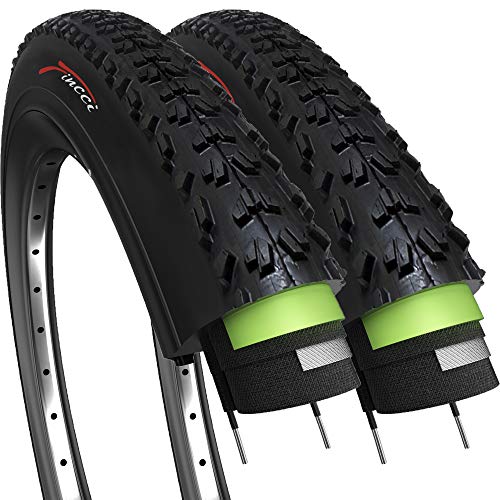 Fincci Par 26 x 1,95 Pulgadas 52-559 Cubiertas con 2.5mm Anti Pinchazo 60TPI para MTB Montaña Hibrida Bici Bicicleta (Paquete de 2)