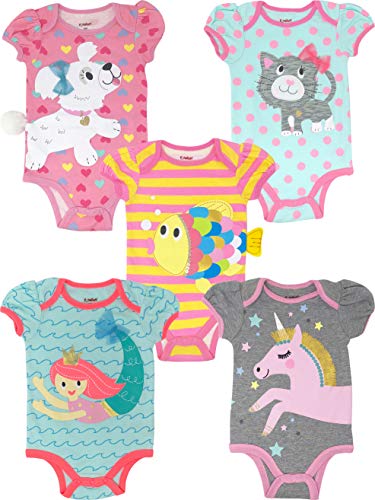 Funstuff Bodys de Sirena, Unicornio, Gato, Pez, Perrito para Bebé Niña, 5 Uds (6-9 Meses) Funstuff Bodys de Sirena, Unicornio, Gato, Pez, Perrito para Bebé Niña, 5 Uds (6-9 Meses)