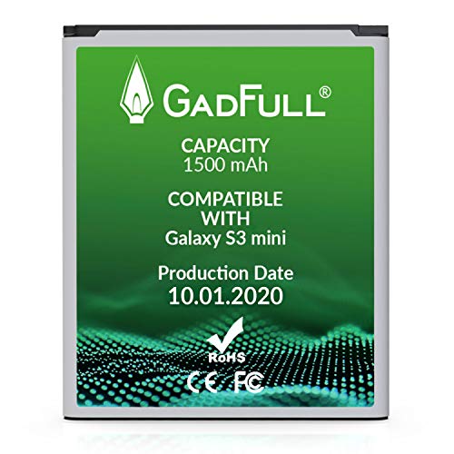 GadFull Batería de reemplazo para Samsung Galaxy S3 Mini | 2020 Fecha de producción| Corresponde al Original EB-F1M7FLU| Compatible con Galaxy Ace 2 i8160| S3 Mini i8190| Galaxy S Duos S7562