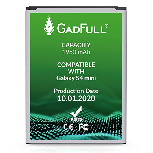 GadFull Batería de reemplazo para Samsung Galaxy S4 Mini | 2020 Fecha de producción | Corresponde al Original B500BE | Compatible con S4 Mini i9190| S4 Mini Dual SIM i9192| S4 Mini LTE i9195 GadFull Batería de reemplazo para Samsung Galaxy S4 Mini | 2020 Fecha de producción | Corresponde al Original B500BE | Compatible con S4 Mini i9190| S4 Mini Dual SIM i9192| S4 Mini LTE i9195