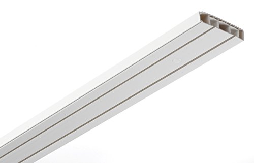 Gardinia - Cortina rieles, plástico, de 2 pistas, color blanco, 120 x 3.75 x 1.5 cm, paquete de 3 unidades Gardinia - Cortina rieles, plástico, de 2 pistas, color blanco, 120 x 3.75 x 1.5 cm, paquete de 3 unidades