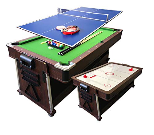 grafica ma.ro srl Mesa de Billar 7ft Carambola y Hockey de Mesa y Ping Pong y Plan de Cobertura Mod. Mattew