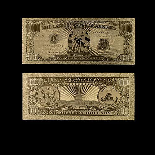 HENGTONGTONGXUN Papel Moneda US Gold Billetes EE.UU. lámina de Oro de 1 millón de Billete de dólar de Oro del Billete de Banco Nota Colección Hogar Fácil de Usar (Color : Style 10)