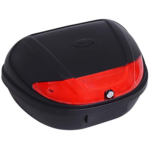 HOMCOM Baúl de Moto Universal 52L con Llaves y Accesorios Topcase Casco Moto Caja de Motocicleta Ciclomotores Scooter HOMCOM Baúl de Moto Universal 52L con Llaves y Accesorios Topcase Casco Moto Caja de Motocicleta Ciclomotores Scooter