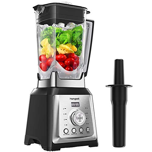 homgeek Batidora de Vaso, Licuadora Profesional 2000W, Batidora Smoothie Incluye 4 Programas Preestablecidos, 8 Velocidades Ajustables y 2 Litros Jarra Tritan, 30.000 U/min, Sin BPA