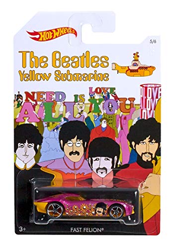Hot Wheels Fast FELON 2016 The Beatles 50th Anniversary Yellow Submarine 1:64 Scale Collectible Die Cast Metal Toy Car Model 5/6 by