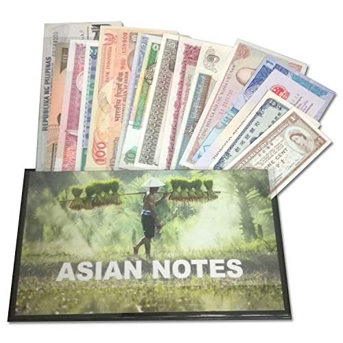 IMPACTO COLECCIONABLES Billetes del Mundo - Colección de Billetes - 16 Billetes Diferentes de Asia
