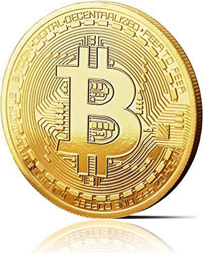 innoGadgets Moneda física de Bitcoin revestida en Oro auténtico de 24 Quilates. Una verdadera Pieza de coleccionista, con Estuche Protector. Una adquisición obligada para Todo fanático del Bitcoin