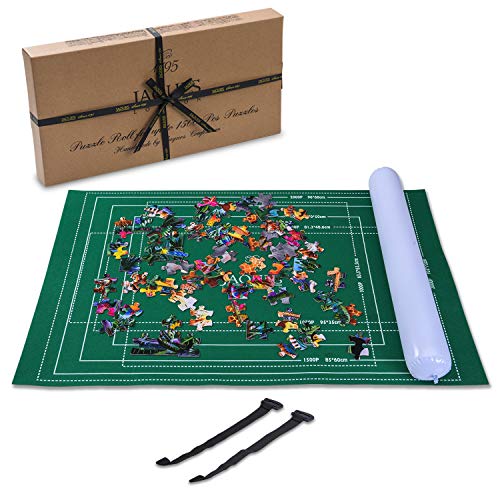 Jaques of London Puzzle Inflable Roll Upto 1500 Pcs - Tapete Puzzle con Paño Plegable - Rompecabezas Rompecabezas Roll Up con Material de Baize de Cierre Fácil ...