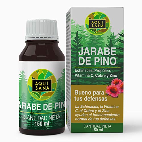 Jarabe de Pino - Aquisana | Jarabe con Equinacea + Propóleo +Vitaminas | Ayuda a reducir la Tos-libre de alérgenos - (150 ML)