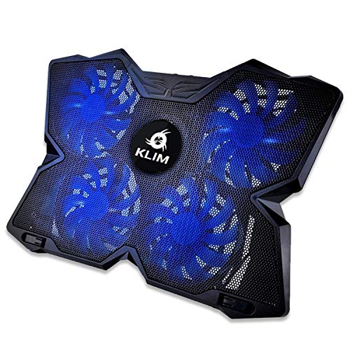 KLIM™ Wind + Base de refrigeración para portátil + La más Potente + Refrigerador portátil de 4 Ventiladores a 1200 RPM con Soporte + Compatible con Todos los tamaños + Azul + Nueva VERSIÓN 2020