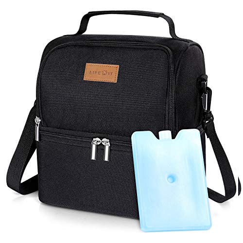 Lifewit Bolsa Térmica Porta Alimentos con Paquete de Hielo Doble Compartimentos Aislamiento Bolsa de Almuerzo para Hombres,Mujeres,Niños,Bebé,Bolso Térmico para Camping,Excursión,Playa Refrescos,7L