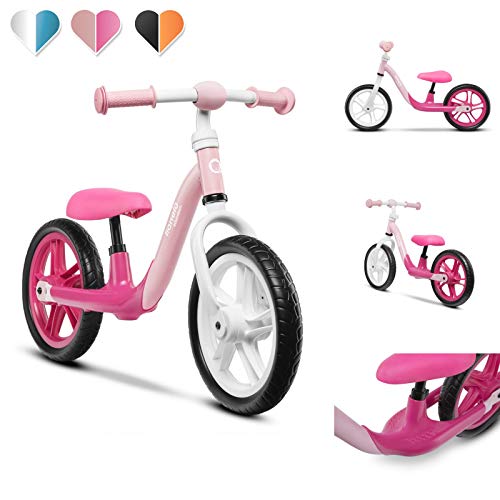 Lionelo Alex-Bicicleta Infantil (hasta 30 kg, sillín y Manillar Ajustables, Ruedas de Espuma EVA, Estructura Robusta, limitación de dirección EN 71, Color Rosa), (PO2019/168)