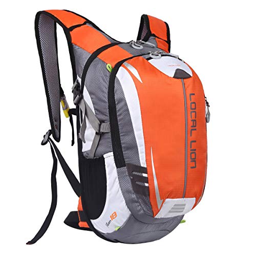 Local Lion 18L Mochila de Ciclismo Hidratación de Deportes al Aire Libre de Senderismo Excursion Multifuncional Nylon para Unisex Color Naranja