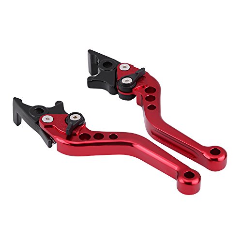 Manetas Freno Moto, 1 par Manetas de Freno de Disco Doble CNC para Moto, Scooters, Bici eléctrica(Rojo) Manetas Freno Moto, 1 par Manetas de Freno de Disco Doble CNC para Moto, Scooters, Bici eléctrica(Rojo)