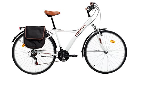 Moma Bikes Bicicleta Trekking / Paseo  HYBRID 28", Alu, SHIMANO 18V, Susp. Delant.