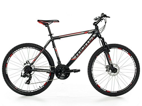 Moma Bikes MTB GTT -  Bicicleta 26" Btt Shimano profesional, Aluminio, Unisex Adulto, Negro , M (1,55-1,69 m)