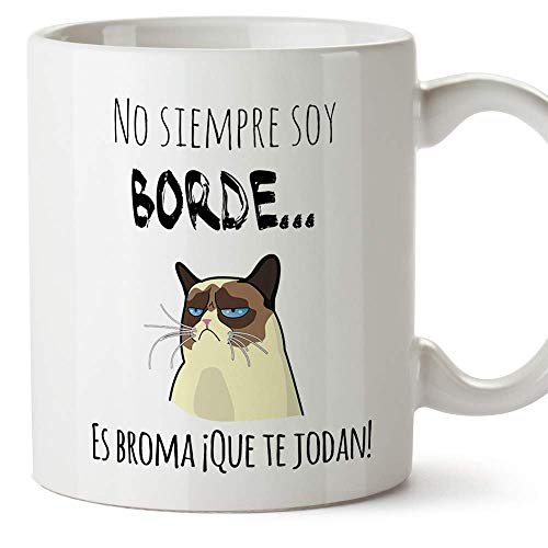 MUGFFINS Taza Graciosa - No Siempre Soy Borde, es Broma - 350 ml - Tazas con Frases de Humor sarcástico MUGFFINS Taza Graciosa - No Siempre Soy Borde, es Broma - 350 ml - Tazas con Frases de Humor sarcástico