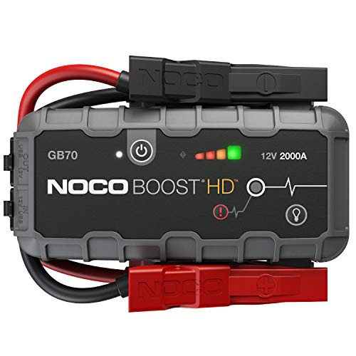 NOCO Boost HD GB70 2000 Amperios 12V UltraSafe Litio Arrancador de Batería de Coche para hasta 8L de Gasolina y 6L Diesel Motores, Negro, Rojo NOCO Boost HD GB70 2000 Amperios 12V UltraSafe Litio Arrancador de Batería de Coche para hasta 8L de Gasolina y 6L Diesel Motores, Negro, Rojo