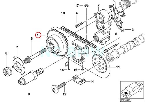 Original de BMW X5 E53 V8 E52 M62 Vanos unidad piñón con piñón OEM 11367515357