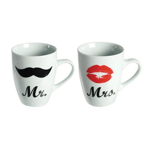 Out of the Blue 78/8217 Pack con 2 tazas Mr & Mrs , 10 x 8 cm Out of the Blue 78/8217 Pack con 2 tazas Mr & Mrs , 10 x 8 cm