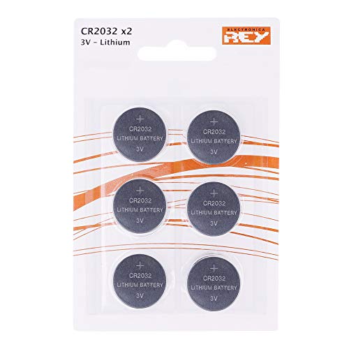 Pack de 6 Pilas CR2032 3V Alcalinas, Tipo Botón de Litio en Blister Pack de 6 Pilas CR2032 3V Alcalinas, Tipo Botón de Litio en Blister