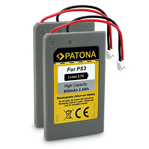 PATONA 2x Bateria reemplaza LIP1359, LIP1859, LIP1472 compatible con Sony PS3 Playstation 3 Mando Control Remote PATONA 2x Bateria reemplaza LIP1359, LIP1859, LIP1472 compatible con Sony PS3 Playstation 3 Mando Control Remote