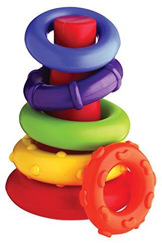 Playgro-40082 Pirámide Rock and Stack, Color Verde, Amarillo, Rojo, Lila, Naranja (40082)