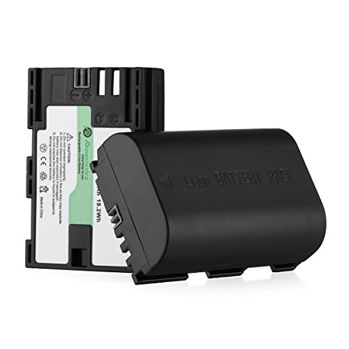 Powerextra 2 Baterías Canon LP-E6 LP-E6N Batería Canon EOS 80D 6D 7D 70D 60D 5D Mark III 5D Mark II BG-E14 BG-E11 BG-E9 BG-E7 LC-E6 BG-E6