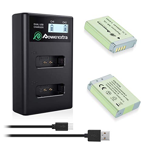 Powerextra Canon NB-13L 2 X Baterías con Cargador Inteligente Pantalla LCD Compatible con Canon PowerShot G5 X G7 X G7 X Mark II G9 X G9 X Mark II SX620 HS SX720 HS SX730 HS Cámara Digital Powerextra Canon NB-13L 2 X Baterías con Cargador Inteligente Pantalla LCD Compatible con Canon PowerShot G5 X G7 X G7 X Mark II G9 X G9 X Mark II SX620 HS SX720 HS SX730 HS Cámara Digital
