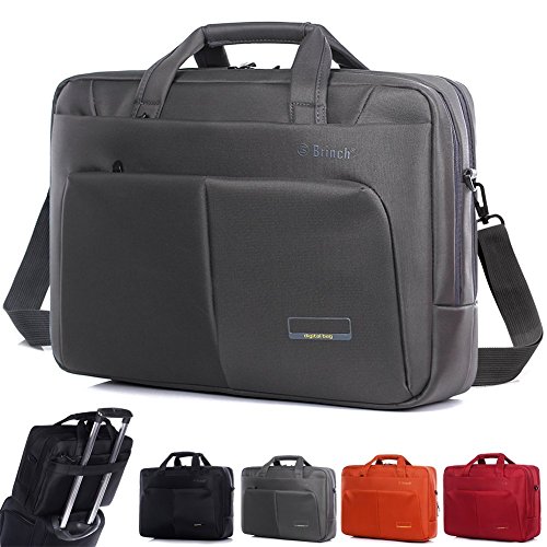 Profesional Bolsa de Ordenador Portátil 14-15 Pulgadas Nylon Espacioso Elegante Bolsa de Hombro Mensajero de Manija Maletín Tableta para 14-15 Pulgadas Portátil/Tableta/Macbook/Notebook(Gris)