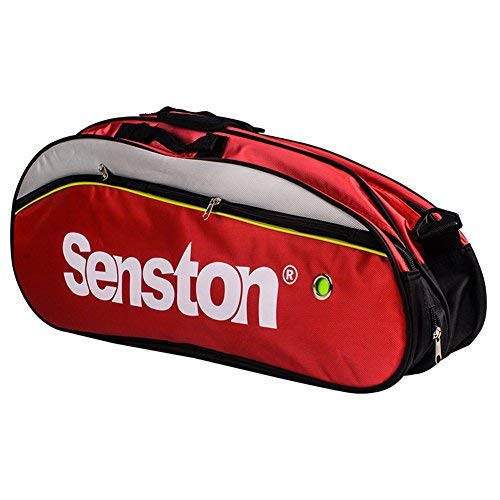 Senston 6X Bolsa de Tenis Bag Badmintontasche Unisex Raqueta de Bádminton Bolsa Sports Racket Bag Squash Tasche,Rojo