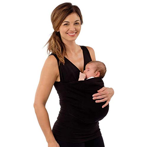 SHANGXIAN Maternidad Camiseta Mamá Canguro Tops Bolsillo Mujeres sin Mangas cómodas Blusa de enfermeria para Dormir bebé,Mother~A,XL