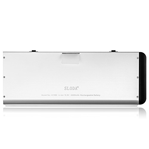 SLODA® Batería de Repuesto para Apple Macbook 13” A1280 A1278(Late 2008 Solamente) Batería de Respaldo Compatible para Unibody Macbook 5,1 13" A1280 (Li-Polymer 10.8V 5000mAh)