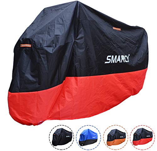 Smarcy Funda Protector para Moto, Cubierta para Moto / Motocicleta Resistente al Agua a Prueba de UV, Color Rojo / Negro XXXL
