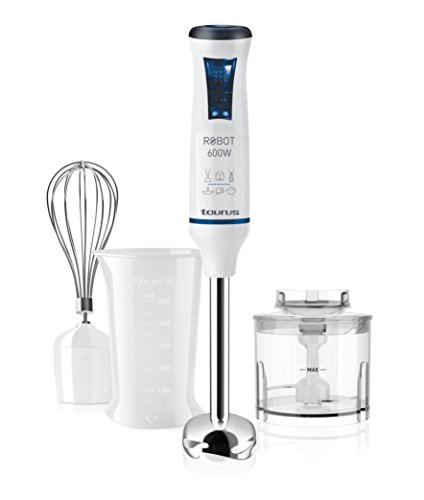 Taurus Robot 600 Plus Batidor Potencia de 600W, W, 0.5 litros, 0 Decibelios, Blanco/Azul Taurus Robot 600 Plus Batidor Potencia de 600W, W, 0.5 litros, 0 Decibelios, Blanco/Azul