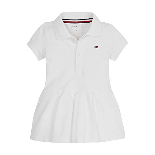 Tommy Hilfiger Baby Girl Polo Dress S/s Blusa, Blanco (White Yaf), Talla única (Talla del Fabricante: 80) para Bebés