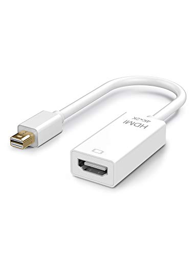 TOPELEK Mini DisplayPort a HDMI Adaptador, Cable Mini DP/Thunderbolt, Full HD 1080P, Conector Dorado 4K x 2K Resolución, MacBook Air 2010-2017, MacBook Pro 2010-2015, Surface/Lenovo/DELL/Acer etc