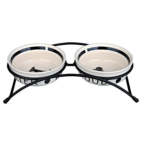 Trixie Set Comedero Cerámico y Pie, Blanco Negro, Multicolor, 0,25 L Trixie Set Comedero Cerámico y Pie, Blanco Negro, Multicolor, 0,25 L