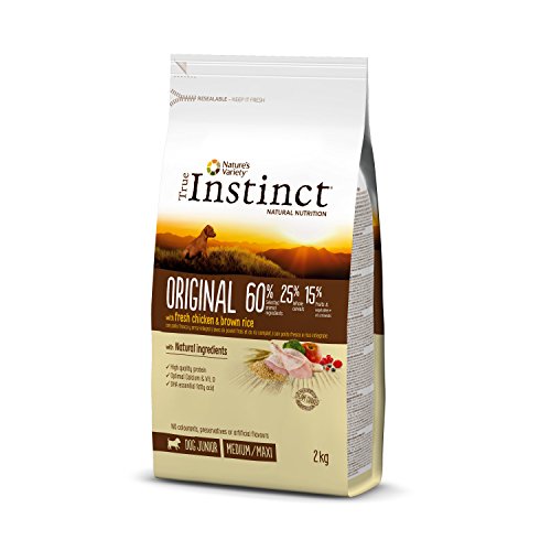 True Instinct Original Medium-Maxi Junior - Pienso para cachorros de razas medianas y grandes con pollo y arroz integral - 2 kg