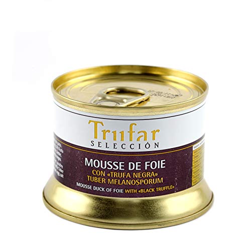 Trufar Selección - Mousse de Foie de Pato con Trufa Negra Tuber Melanosporum de Teruel - Receta Artesana - 130g - Calidad Gourmet