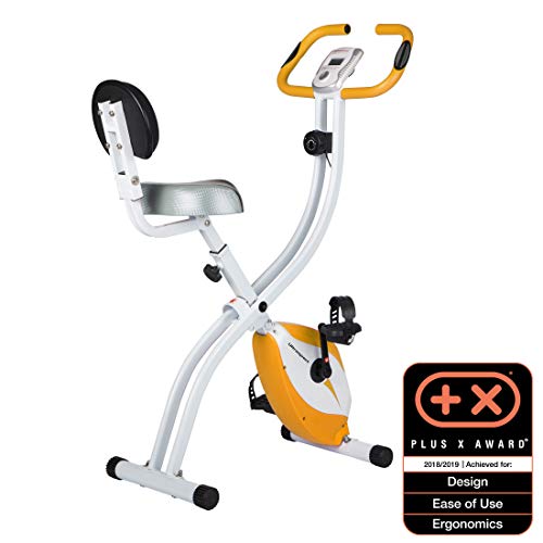 Ultrasport F-Bike 200B Bicicleta estática con sensores de Pulso de Mano, F-Bike 200B con Respaldo, Plegable, Unisex, Naranja