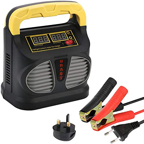 URAQT Cargador de Batería, 10A 12V/24V Mantenimiento Automático e Inteligente con Múltiples Protecciones para Automóviles, Motocicletas, ATVs, RVs, Powersports, Barco URAQT Cargador de Batería, 10A 12V/24V Mantenimiento Automático e Inteligente con Múltiples Protecciones para Automóviles, Motocicletas, ATVs, RVs, Powersports, Barco