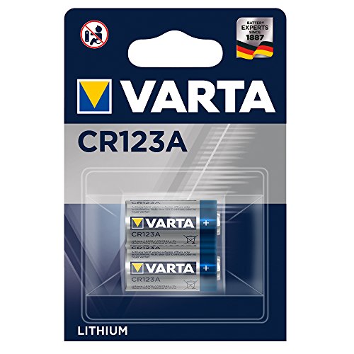 Varta CR123A - Pack de 2 pilas (Litio, 3V, 1480 mAh)