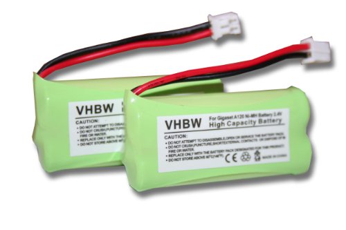 vhbw 2X Baterías NI-MH 700mAh 2.4V para Siemens Gigaset A120, A140 etc. & UNIVERSUM CL15, SL15 sustituye V30145-K1310-X359, V30145-K1310-X383, etc. vhbw 2X Baterías NI-MH 700mAh 2.4V para Siemens Gigaset A120, A140 etc. & UNIVERSUM CL15, SL15 sustituye V30145-K1310-X359, V30145-K1310-X383, etc.