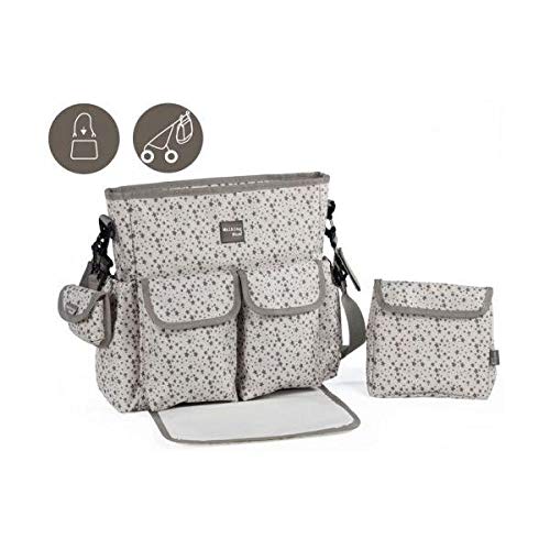 Walking Mum Stars Be - Bolsa canastilla, unisex, color gris