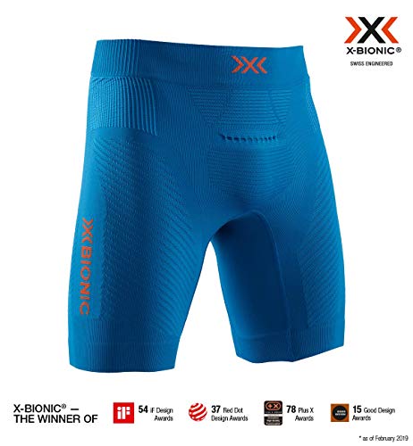 X-Bionic Invent Run Speed Shorts, Hombre, Teal Blue/kurkuma Orange, S