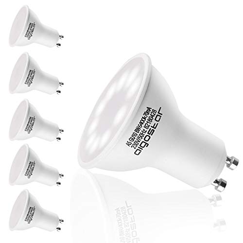 Aigostar - Bombilla LED GU10, 8W, Luz blanca fría 6400K, 600lm, Bajo consumo, no regulable - Paquete de 5 Unidades