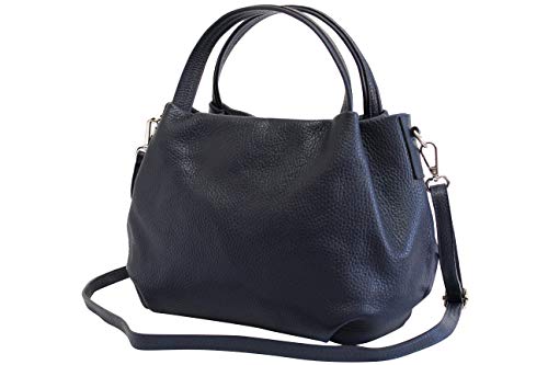 Ambra Moda bolsa de mano, bolsa de hombro para mujer de piel GL023 (Azul Oscuro) Ambra Moda bolsa de mano, bolsa de hombro para mujer de piel GL023 (Azul Oscuro)