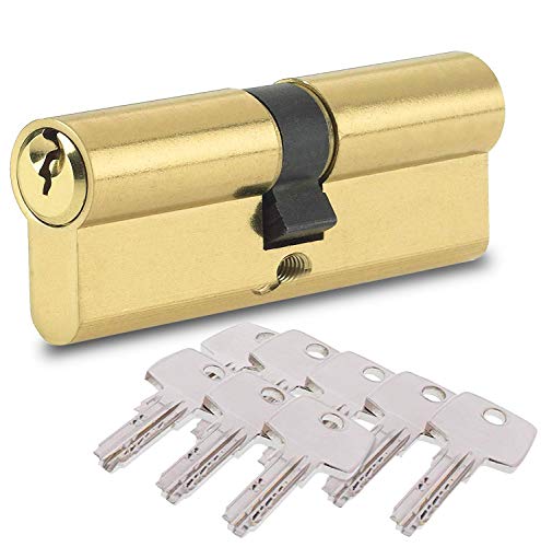 BETOY Cilindro cerradura, Cilindro de Alta Seguridad, Leva Larga, Llave - Llave, Latonado, 40/40(80mm) Cilindro de doble vuelta para puertas/entradas exteriores BETOY Cilindro cerradura, Cilindro de Alta Seguridad, Leva Larga, Llave - Llave, Latonado, 40/40(80mm) Cilindro de doble vuelta para puertas/entradas exteriores